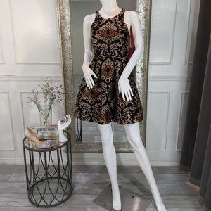 Black and Bronze Short Cocktail Homecoming Dress